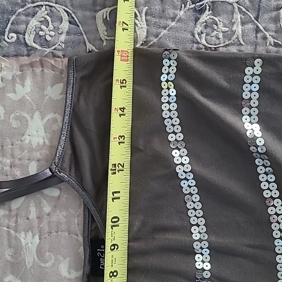 Rue21 XL charcoal and silver sequin tank top - Picture 7 of 8